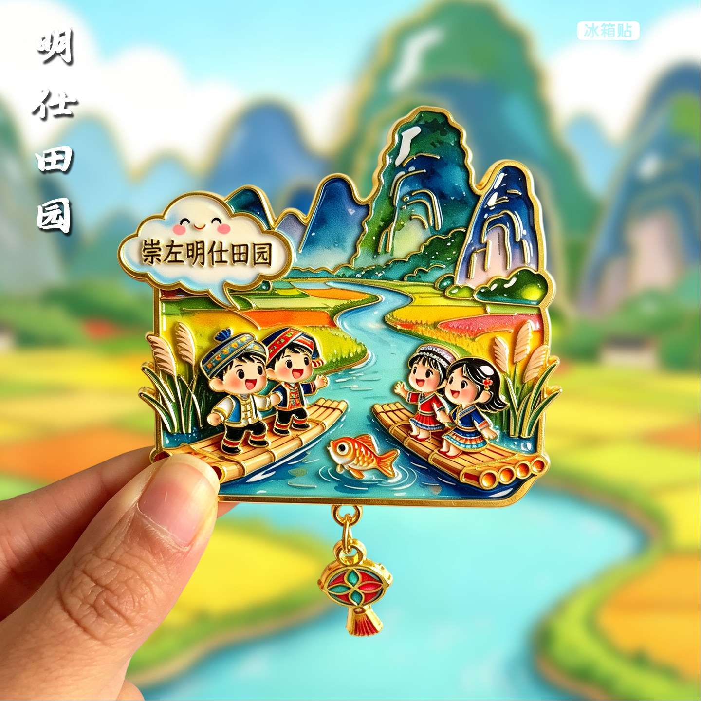 [崇左]创意金属冰箱贴广西涠洲岛银滩老街北海旅游文创纪念品磁贴