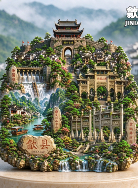 安徽黄山歙县景点金属冰箱贴磁吸