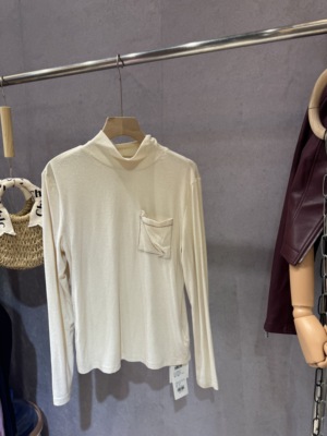 述忘专柜正品2025春秋冬季休闲宽松显瘦百搭高领拼色长袖打底衫