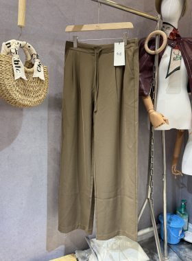 叙H 安素尚优雅气质腰绳高级垂感西装直筒裤子女