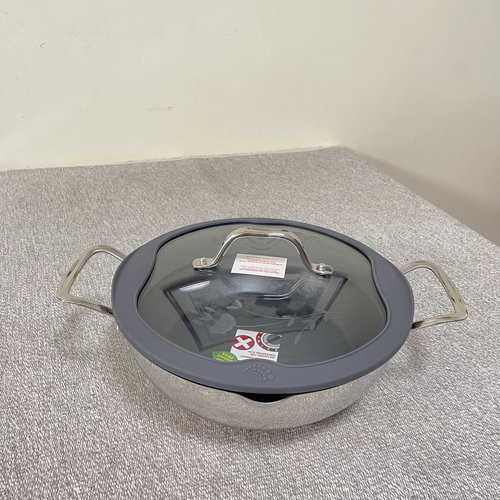 高奢！美国PH公主的屋18/10不锈钢双耳大平底深煎炒不粘锅汤火锅