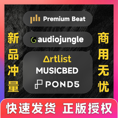 premiumbeat正版artlist audiojungle正版代购pond5 musicbed素材