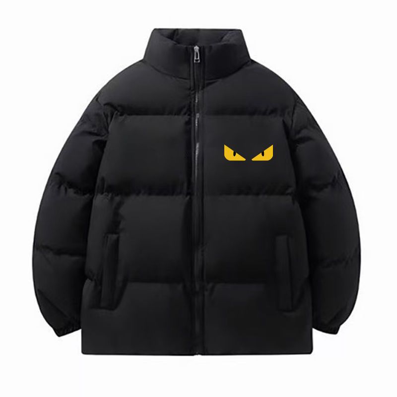 中大童美式黄眼小怪兽羽绒棉服男女童冬季立领学生棉衣抗寒外套