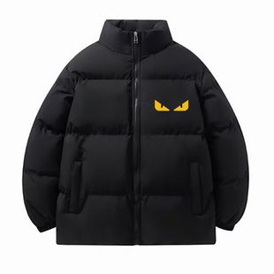 中大童美式黄眼小怪兽羽绒棉服男女童冬季立领学生棉衣抗寒外套