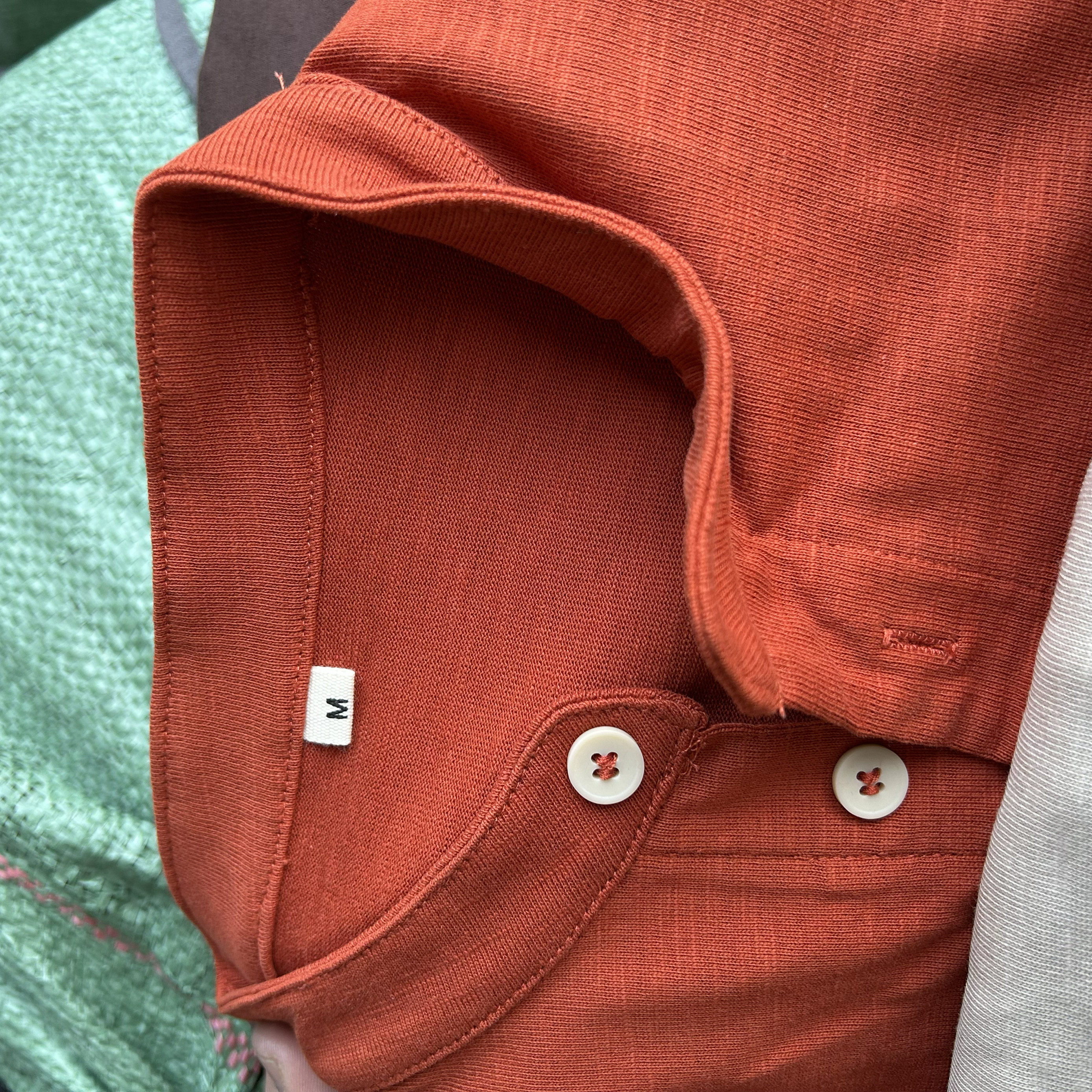 thumbnail for Weight: 300 Thick classic vintage henley collar bamboo cotton long-sleeved T-shirt