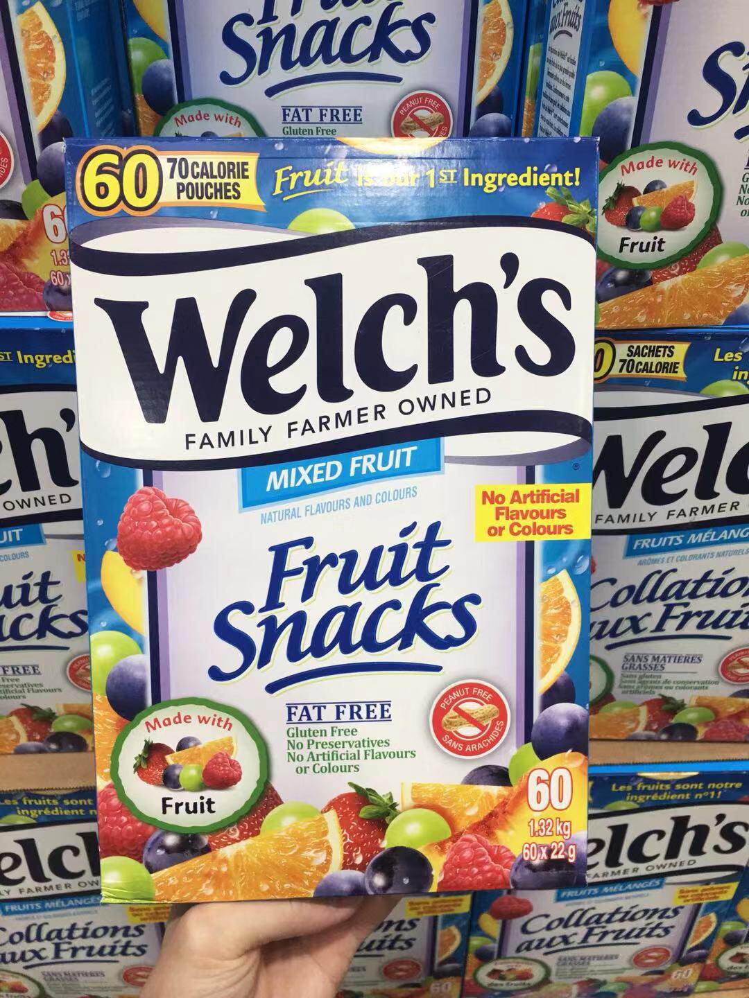 加拿大直邮 welchs水果混合口味水果软糖 22g 60包 纯果汁