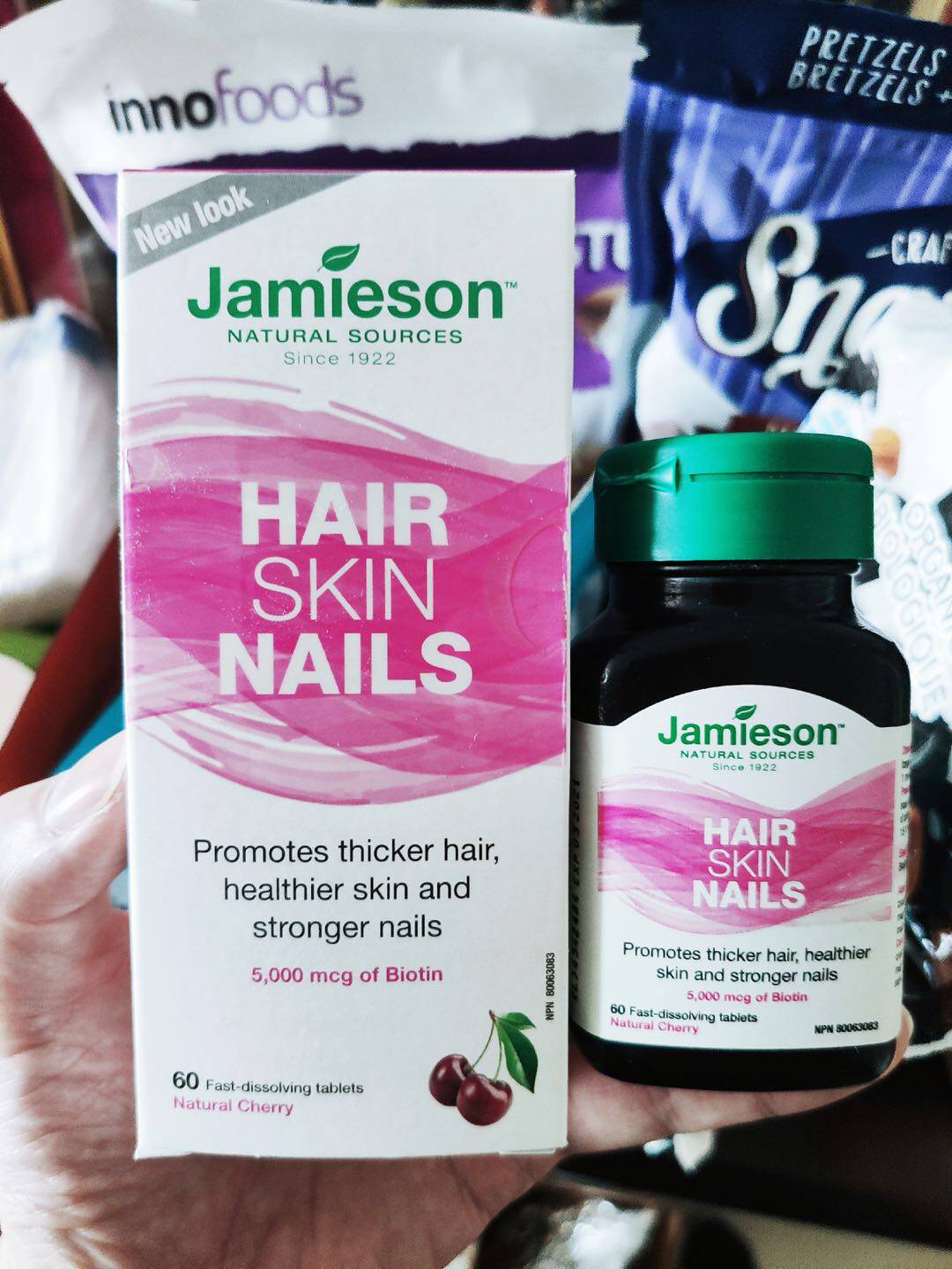 代购 加拿大 jamieson健美生生物素头发皮肤指甲速溶片 60粒