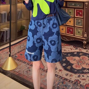 花朵提花牛仔短裤 2026夏季 法式 时尚 女中高腰休闲百搭显瘦ins 新款