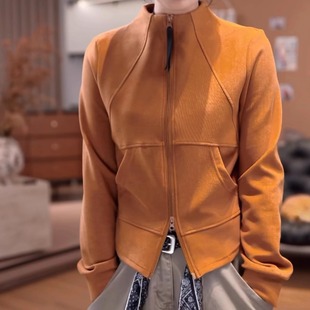 潮 简约百搭显瘦立领外套开衫 重工立体裁剪拉链卫衣女2025秋季 新款
