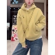 设计感刺绣加绒加厚连帽卫衣女2026早春新款 百搭休闲风套头上衣潮