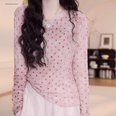 【送运费险】植绒波点防晒衫女