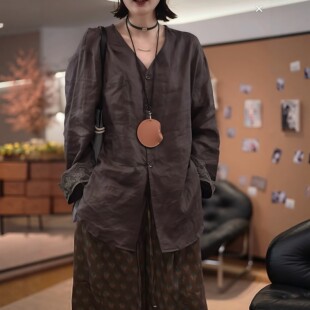 设计感蕾丝袖慵懒风薄防晒衬衫女2026夏季新款宽松百搭中长款开衫