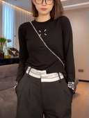 欧货2025新款 女休闲潮流百搭遮肉显瘦T恤上衣 打底衫 早秋时尚 长袖