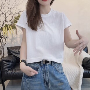 韩系ins纯色基础款短袖T恤女2026夏季新款简约时尚百搭显瘦上衣潮