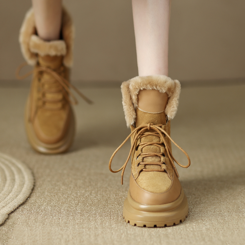 马丁靴厚毛保暖短靴毛毛防滑棉鞋