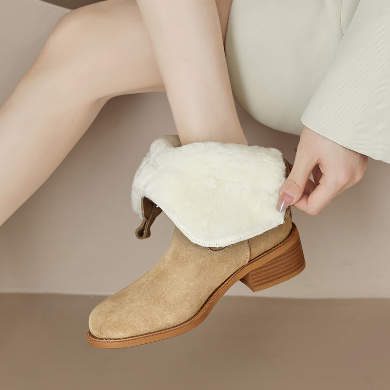 真皮保暖加厚短靴防滑马丁靴棉鞋