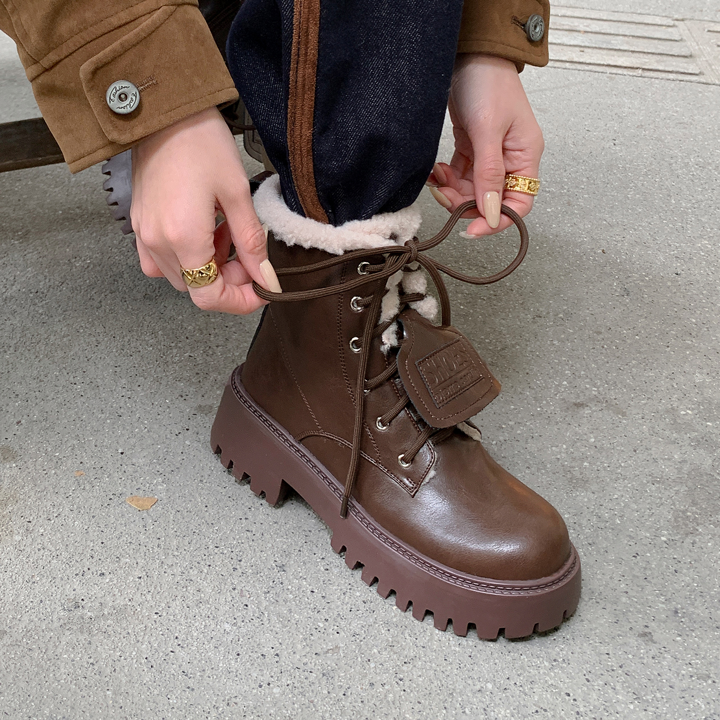 加厚加绒保暖雪地靴百搭大棉鞋