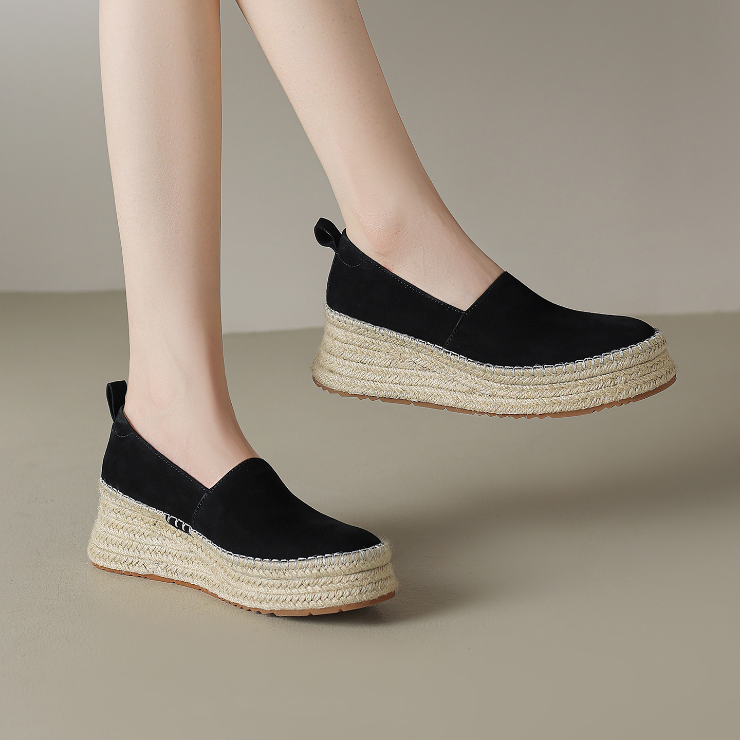 真皮复古小众圆头一脚蹬乐福鞋