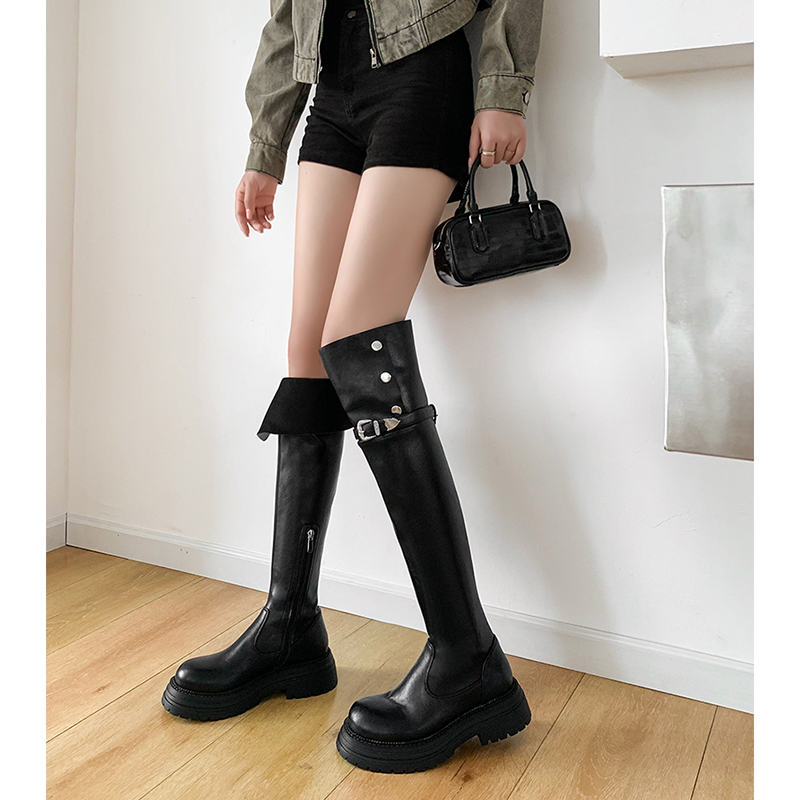 两穿胖妹妹大筒围过膝显瘦高筒靴