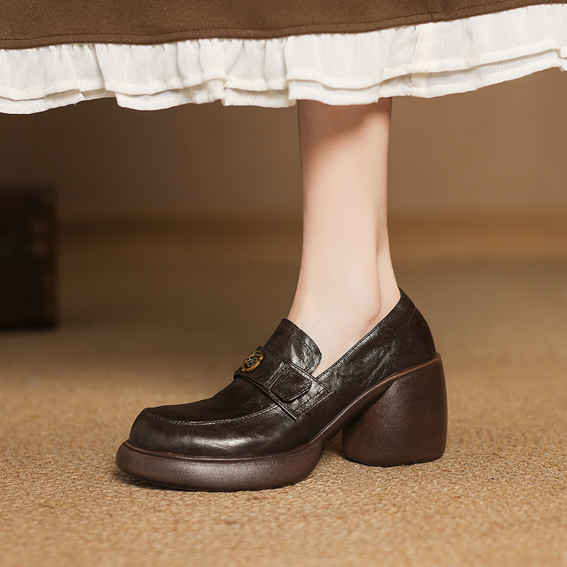 厚底山茶花一脚蹬乐福鞋女2025款