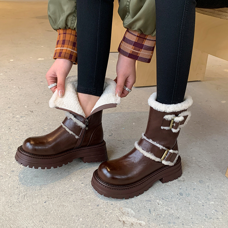 加厚加绒保暖雪地靴防滑百搭短靴