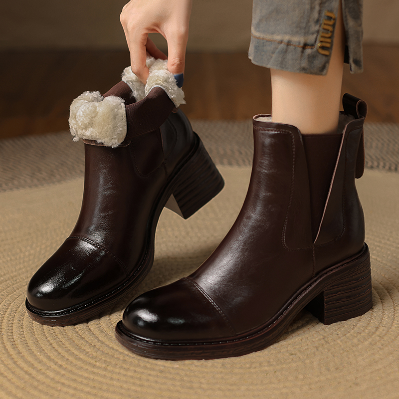 真皮加绒羊毛雪地靴女秋冬新款