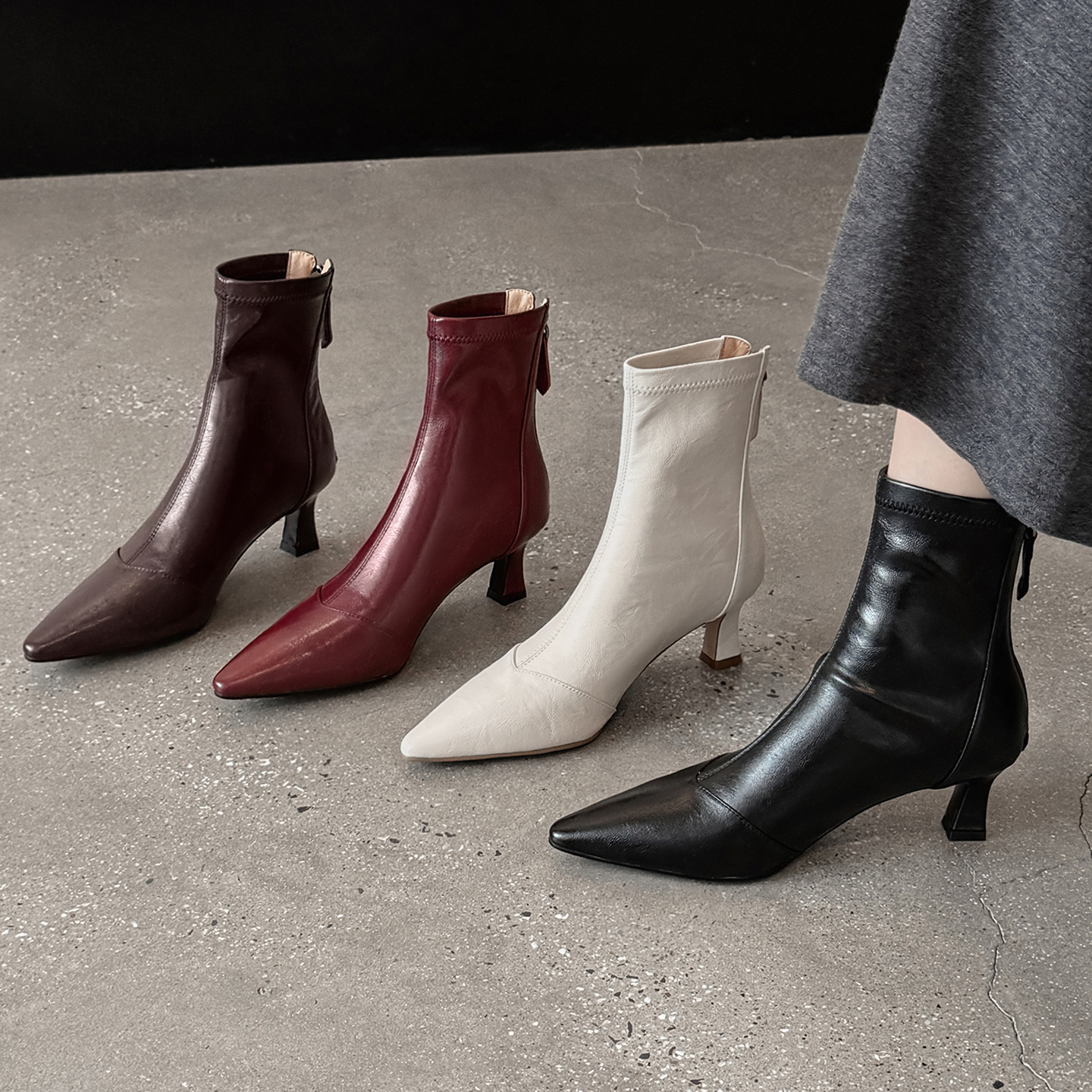 6cm高跟瘦瘦短靴女2025新款冬季