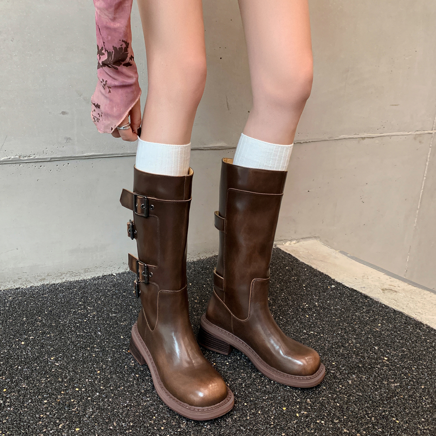 辣妹街头通勤拽酷百搭西部牛仔靴