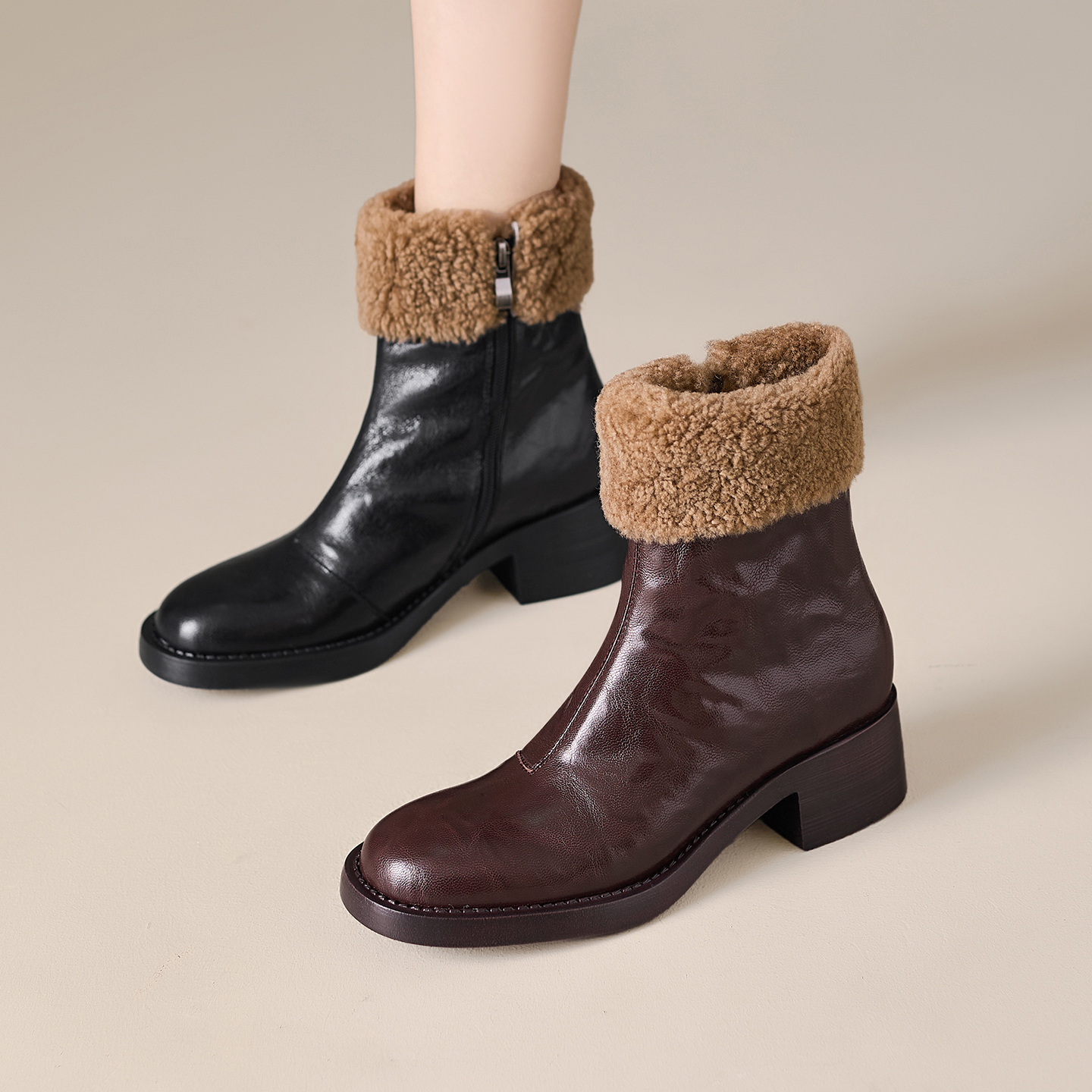 5cm冬季雪地靴女加绒加厚大棉鞋