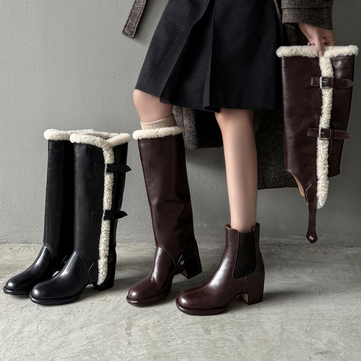 6.5cm加绒保暖雪地靴女冬季两穿