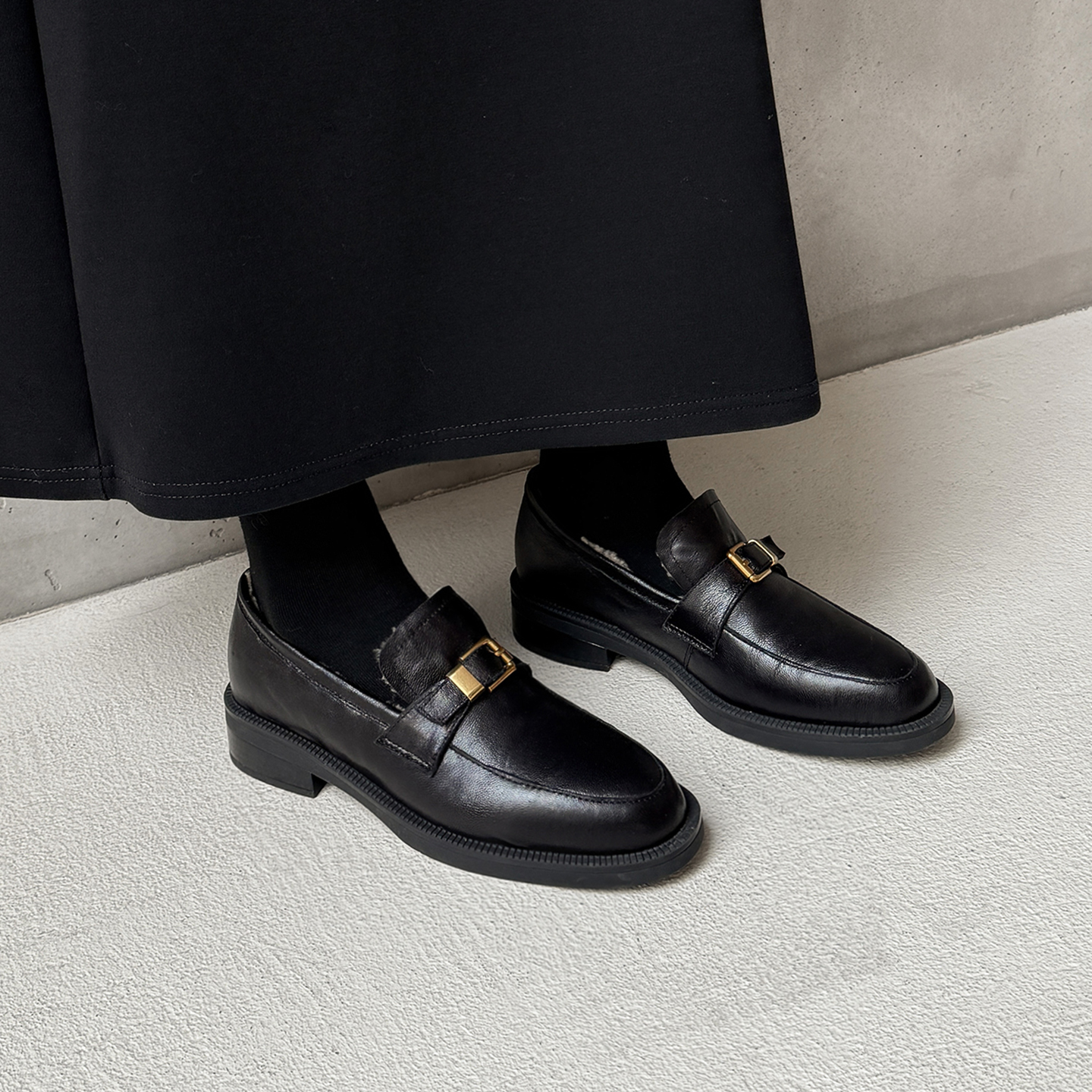 冬季毛毛豆豆鞋保暖加绒乐福鞋