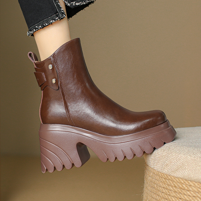 10cm超高跟马丁靴女秋冬厚底增高