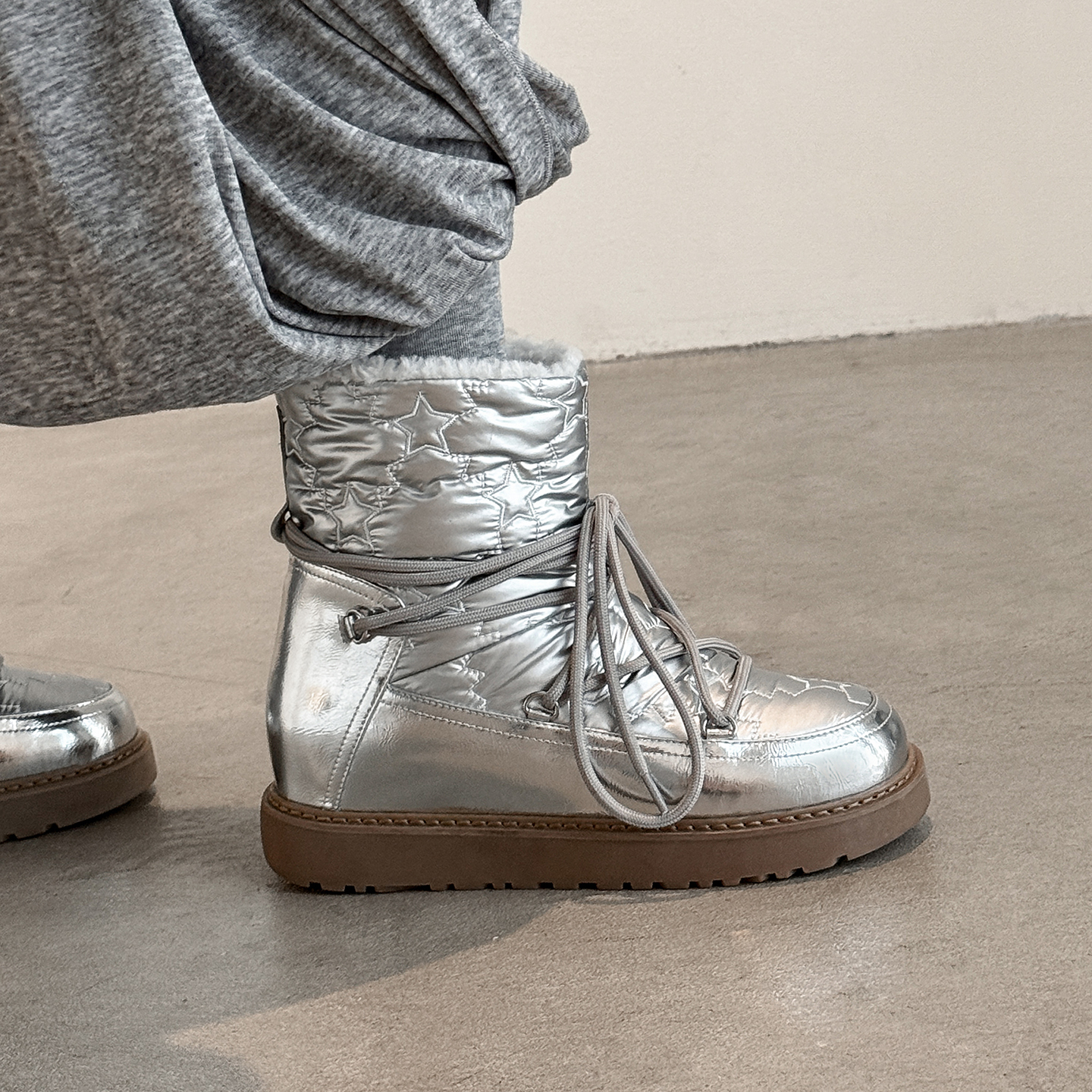 中筒棉鞋绑带加绒加厚保暖短靴子