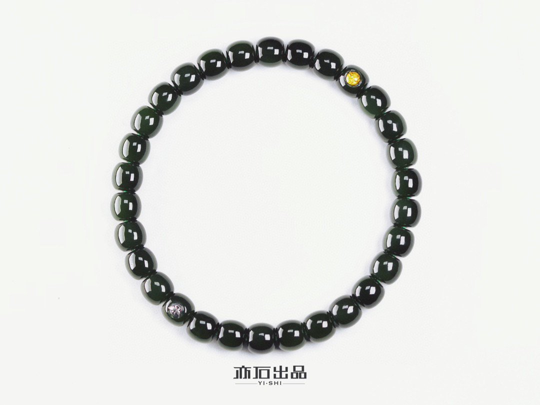 亦石出品&middot;碧玉老型珠单圈7mm款  聚红皮  7号矿老坑料