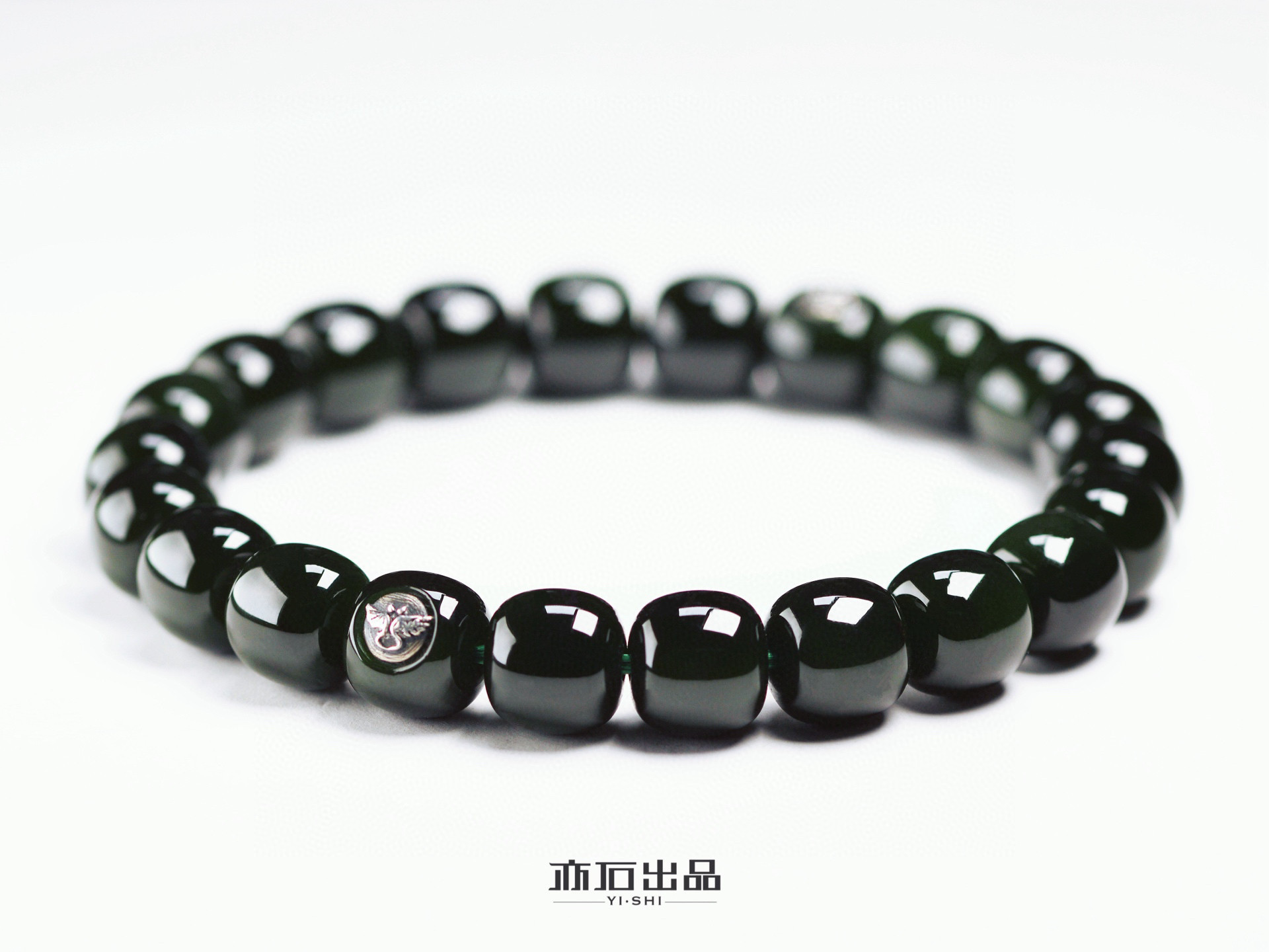 亦石出品·碧玉老型珠单圈手串·10mm款