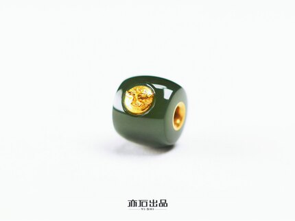 亦石出品·碧玉直切珠·7mm金翼致配款