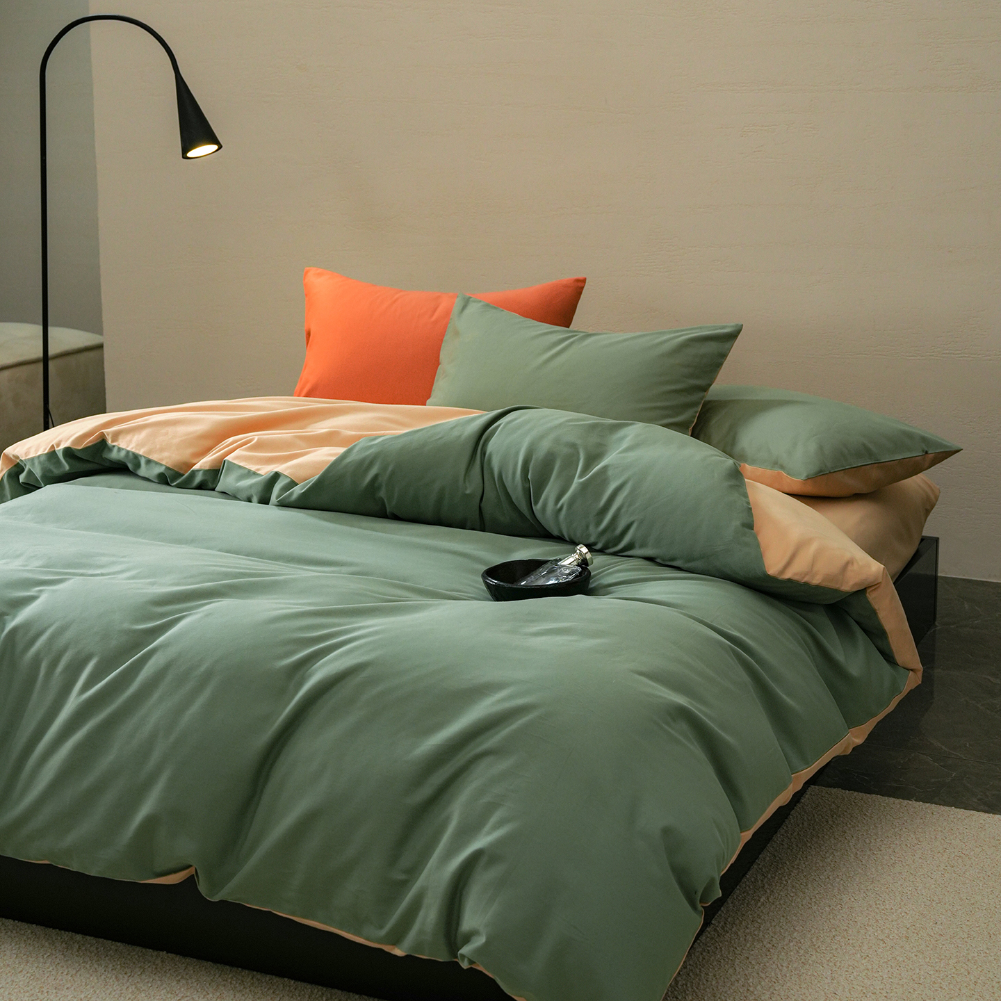 100%全棉磨毛单品四件套简约纯色