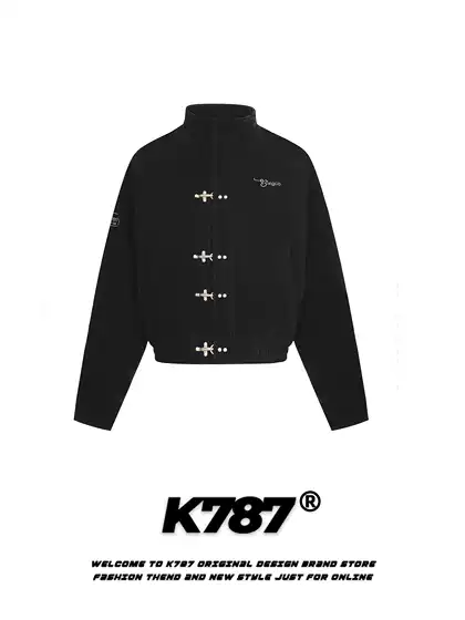 K787 American Retro Airplane Buckle Stand Collar down Jacket for Men and Women, Trendy Brand, Suede Thickened 2025 Winter Short Coat