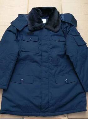 冬季藏青色棉服中长军迷棉大衣