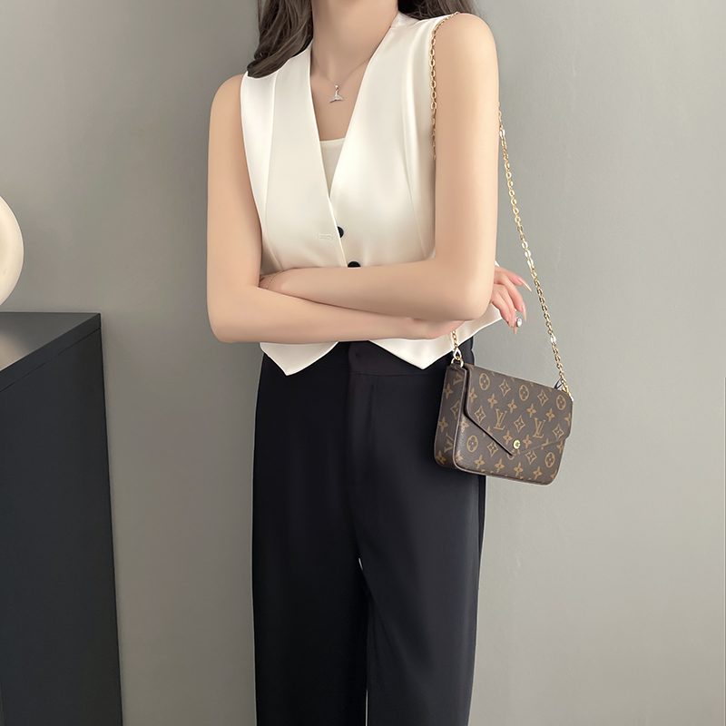 小香风西装马甲女款夏季新款2025外搭叠穿高级感背心马夹短款外穿