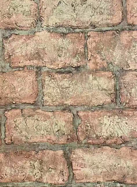 美国wallquest进口纯纸复古做旧砖块纯纸环保现货墙裙装饰墙壁纸