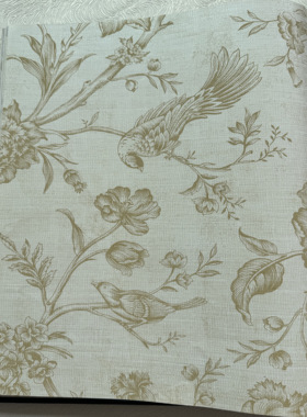 美国wallquest进口环保壁纸新中式美式乡村花鸟卧室客厅背景墙纸