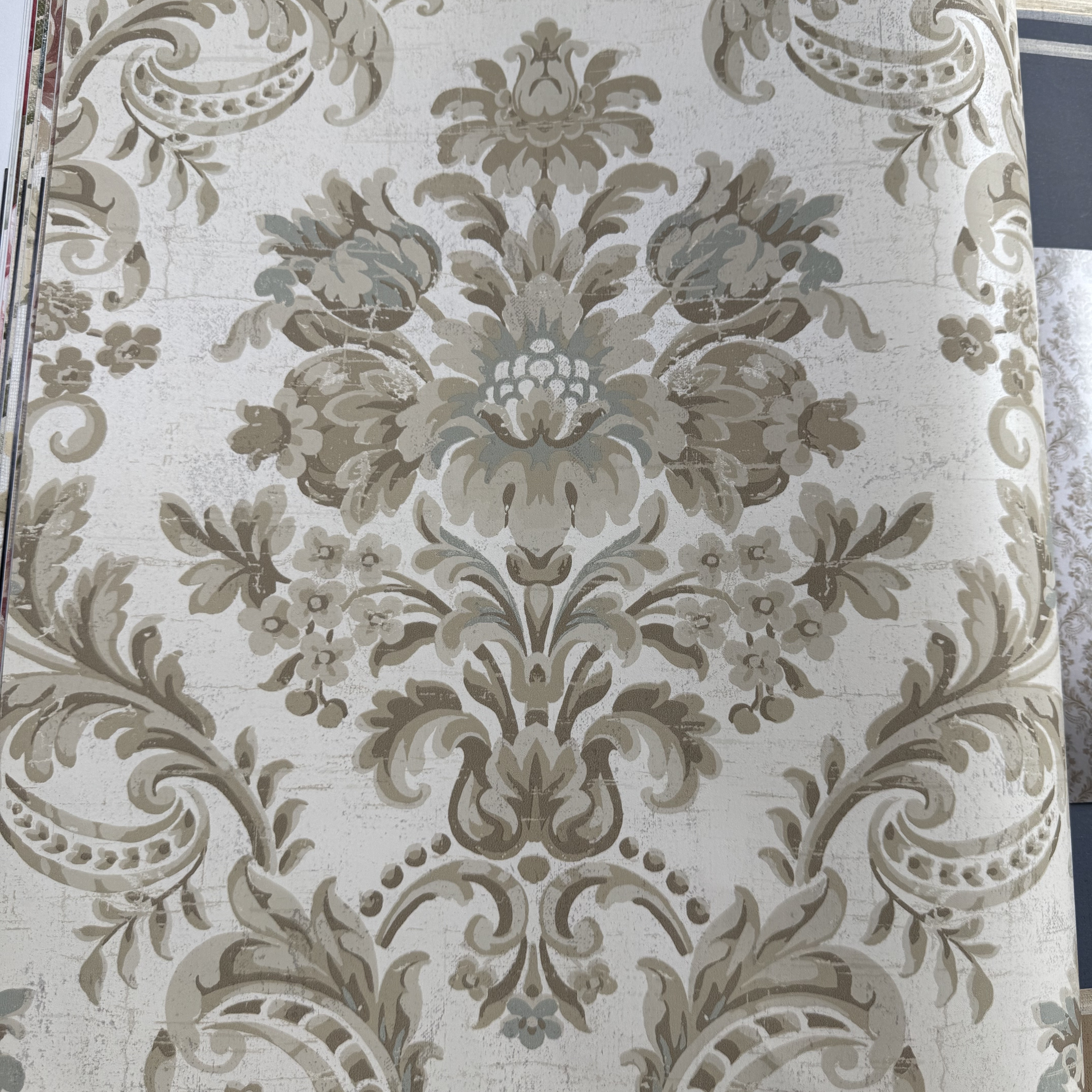 美国原装进口美式古典欧式花束卧室客厅高档墙纸背景墙壁纸现货