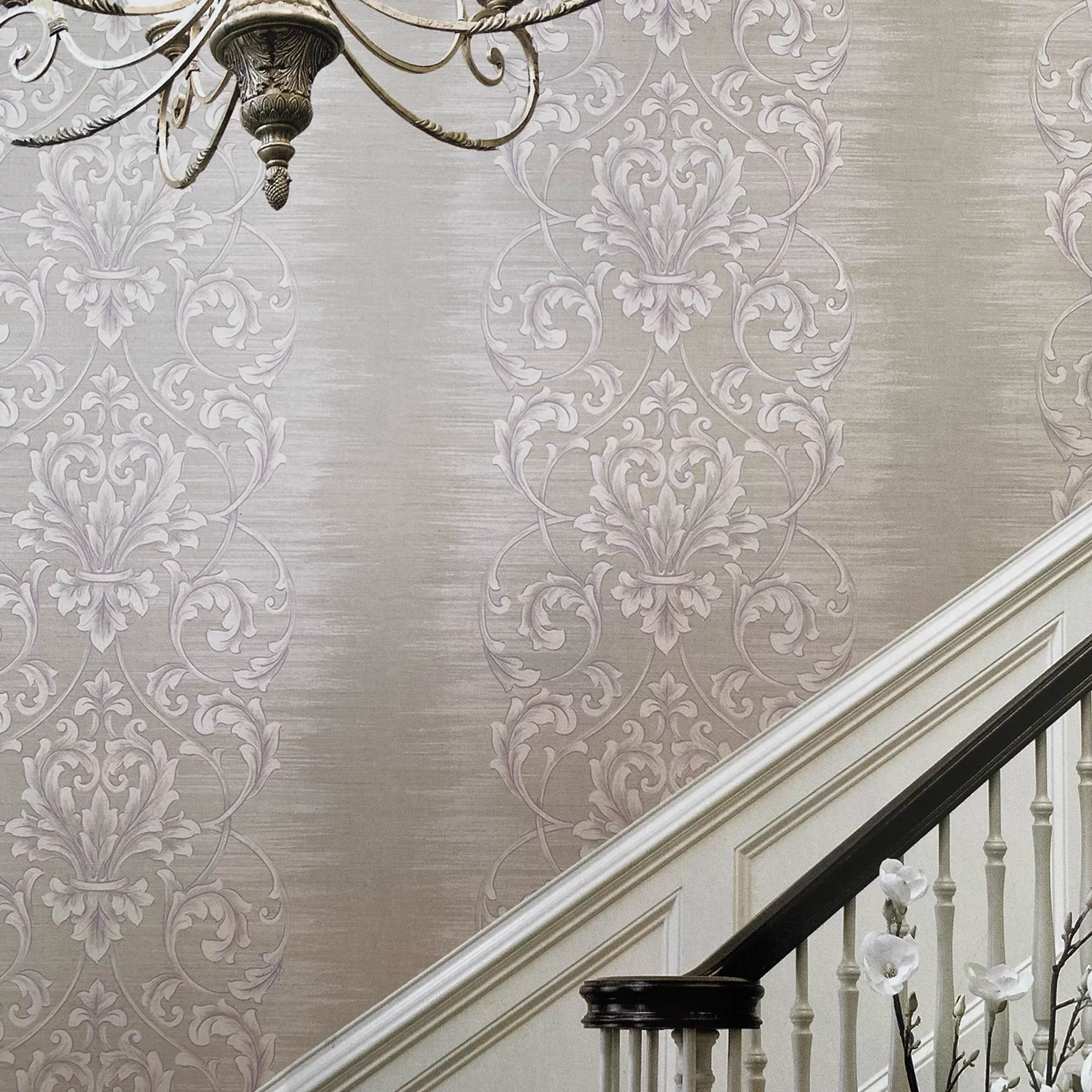 美国原装进口茛苕纹高端壁纸欧式轻奢卧室客厅玄关背景墙环保现货