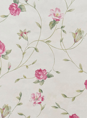 WALLQUEST美国进口纯纸环保壁纸清馨田园花卧室床头客厅满铺墙纸