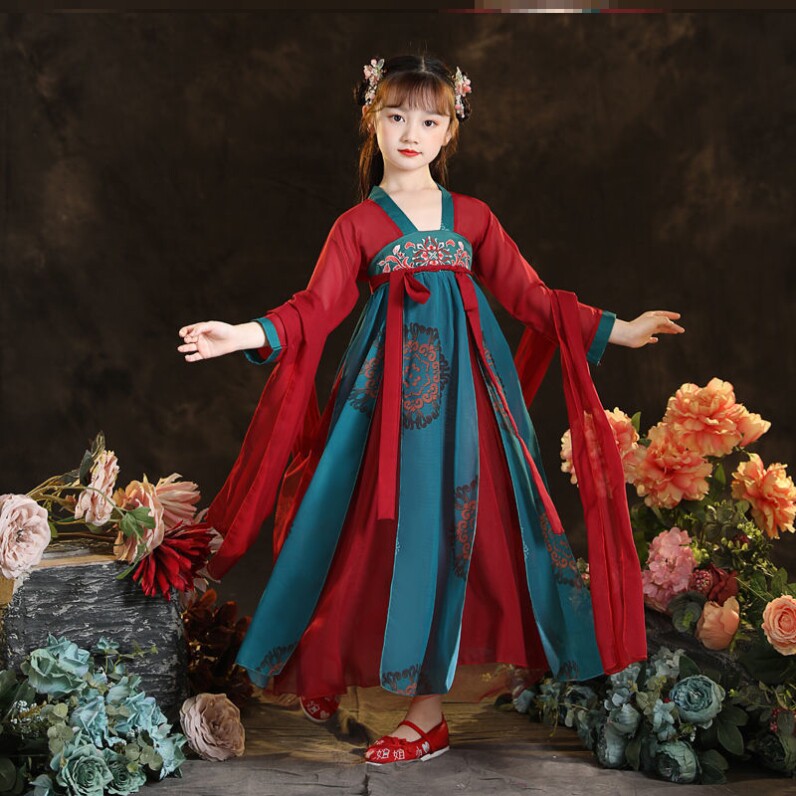 霍元甲舞蹈服装儿童上铃鼓演出美人如画巧悦梳妆表演服小学生汉服