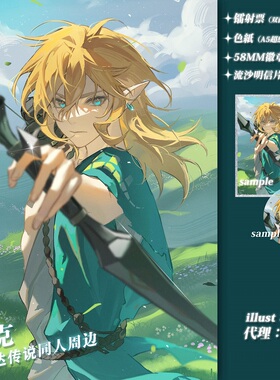 现货‖林克 塞尔达同人周边 塞尔达林克徽章色纸镭射票流沙明信片