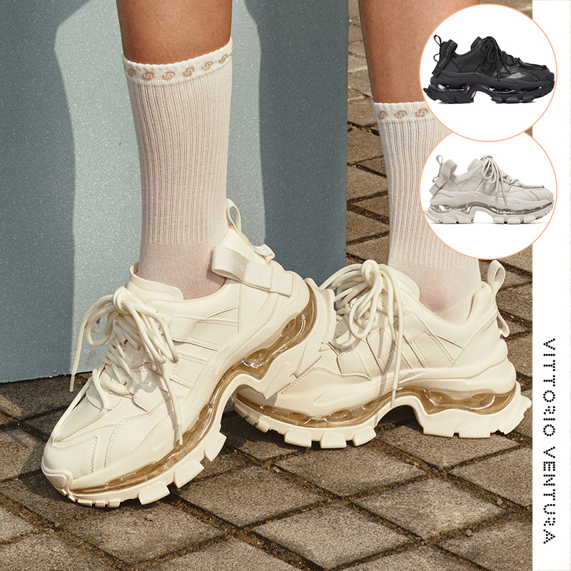 【刘亦菲宋轶同款】VITTORIO VENTURA薇薇燃牛皮气垫厚底老爹鞋