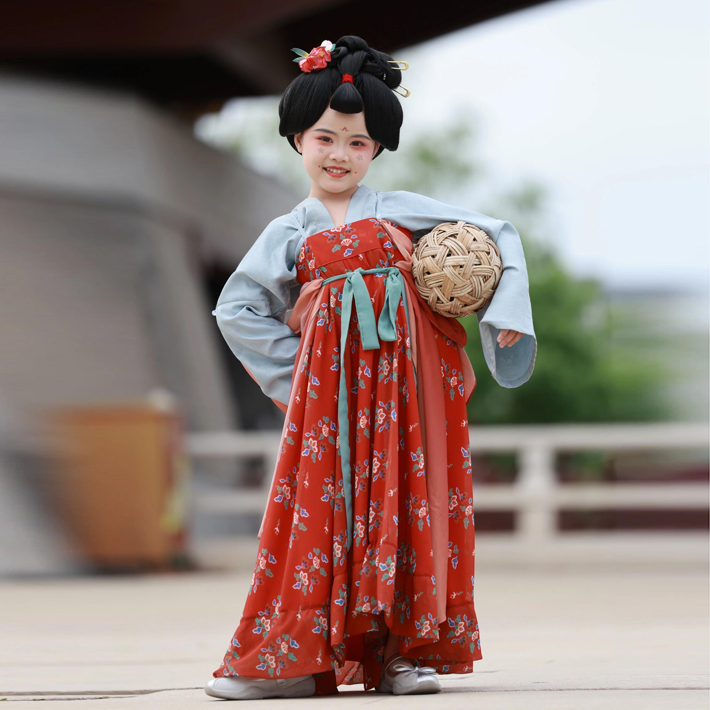 女童2025新款古典舞蹈演出服儿童古风超仙汉服连衣裙中国风汉唐装