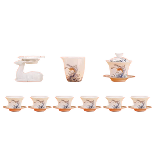 恒越功夫茶具套装家用办公送礼大套组2024文创海浪锦绣前程礼盒装